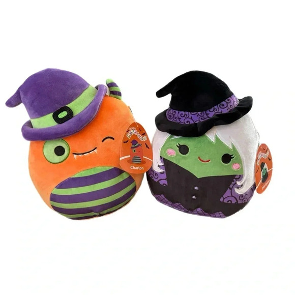 Lot Of 2 NWT SQUISHMALLOWS Mariposa 8” Charlon 9” Halloween Witch Monster Plushy - Picture 2 of 11